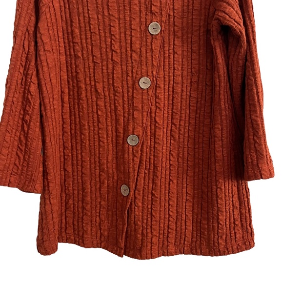 Soft Surroundings Orange Goldie Tunic Top Sweater Button Back Size Large - Picture 8 of 11